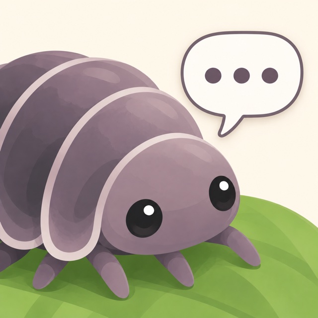 The Polyglot roly-poly with a speech bubble
